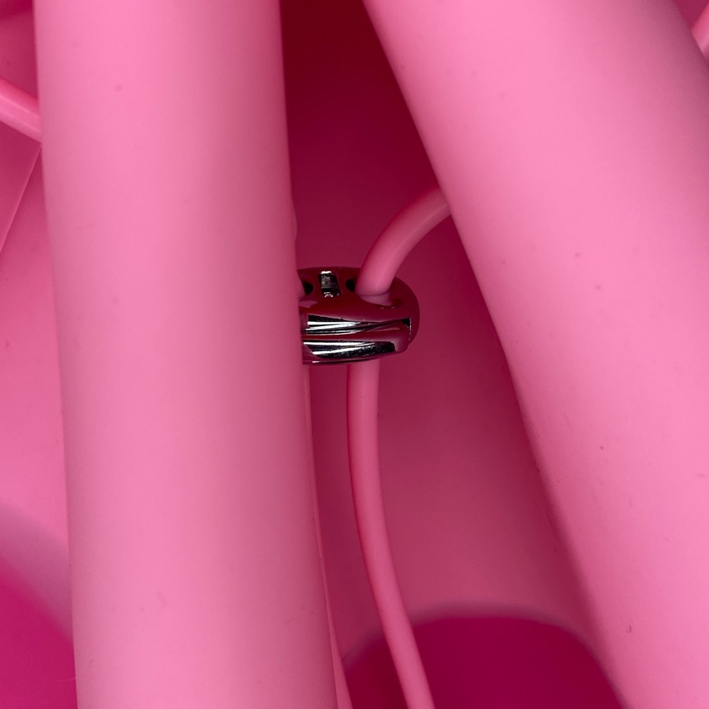 Hot Pink Backpack with Drawstring Closure and Smooth Finish - Picture 2 of 8